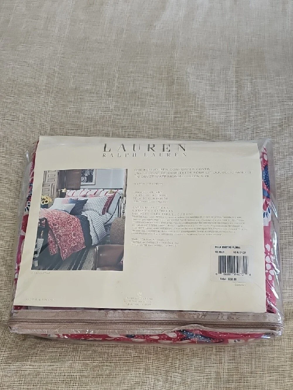 Ralph Lauren Home Red & Blue Floral Full/Queen Duvet Cover